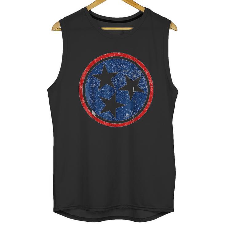 Tennessee Volunteer State  Distressed Tristar Flag Men Tank Top