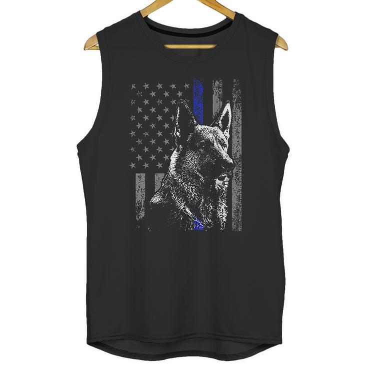 Thin Blue Line Flag K-9 German Shepherd Police Dog Gift Men Men Tank Top