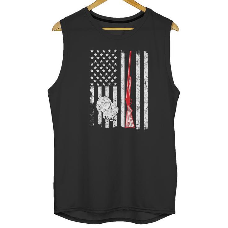 Turkey Hunting American Flag Rifle Weathered Men Tank Top