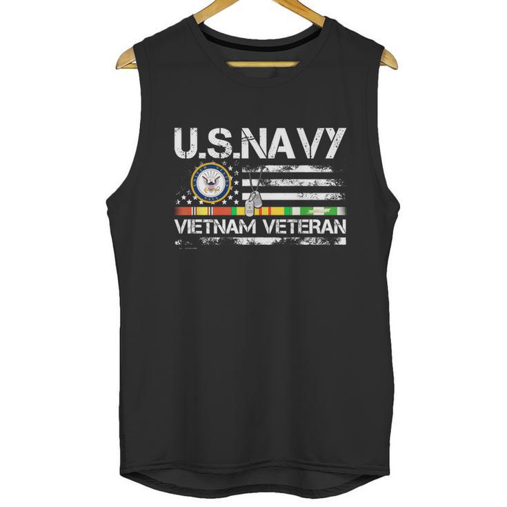 Us Navy Vietnam Veteran Usa Flag Vietnam Vet Flag Gift Graphic Design Printed Casual Daily Basic Men Tank Top