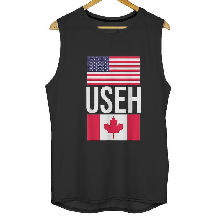 Useh American Pride Us Flag Canadian Flag Gift Canada Men Tank Top