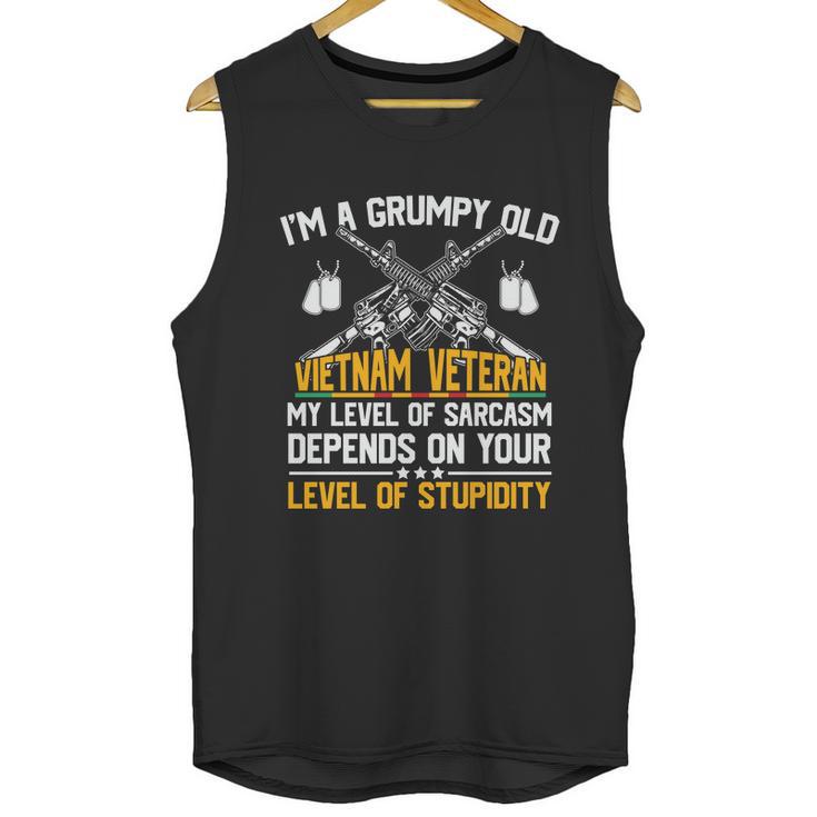 Veteran Day Im A Grumpy Old Vietnam Veteran Graphic Design Printed Casual Daily Basic Men Tank Top