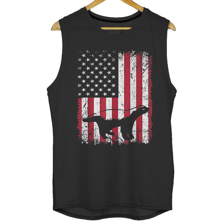 Vintage Honey Badger American Flag Animals Lover Men Tank Top