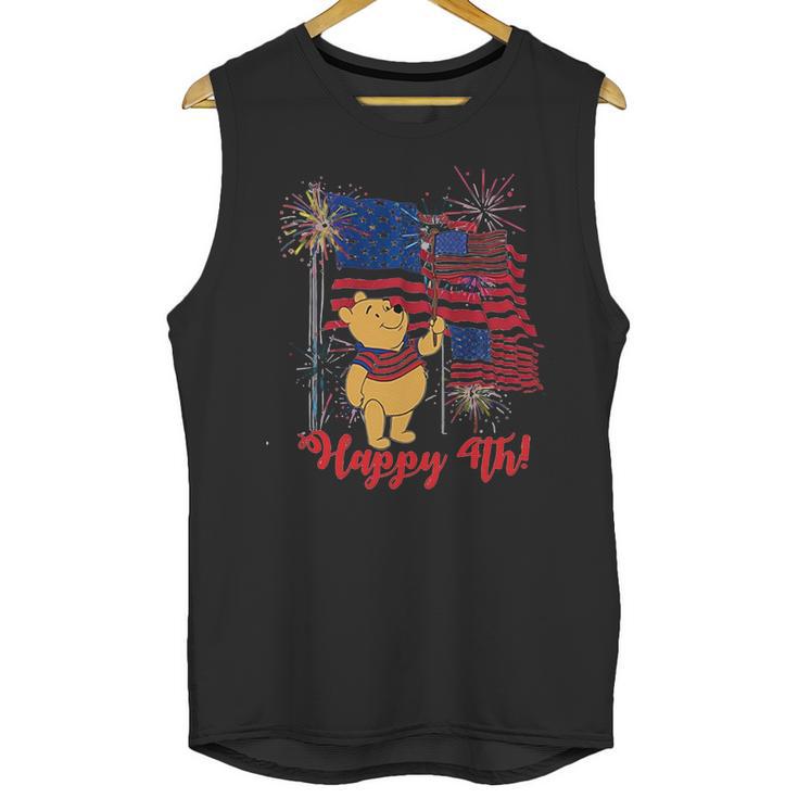 Winnie The Pooh Happy 4Th July American Flag Men Tank Top