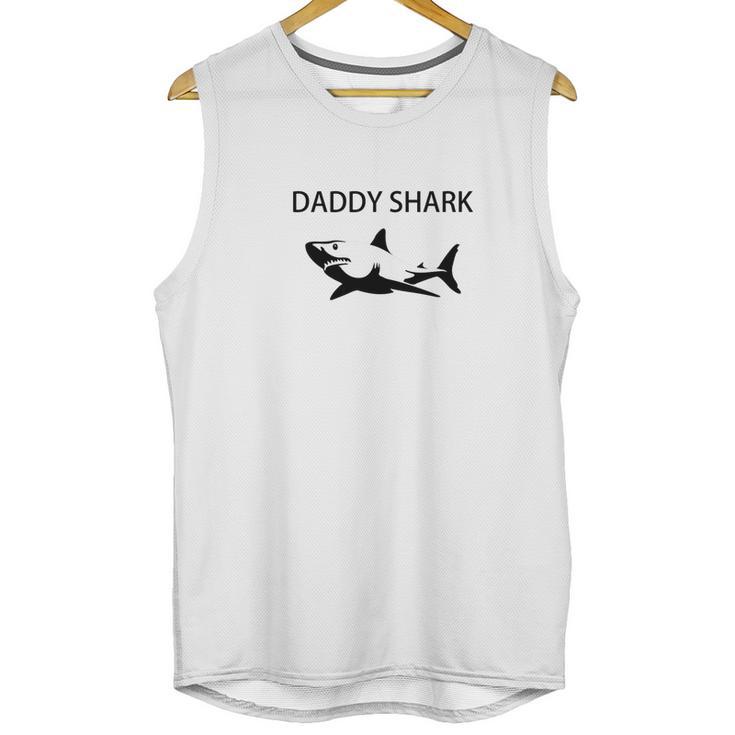 Mens Daddy Shark Funny Fathers And Grandpa Men Tank Top