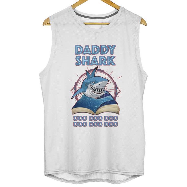 Daddy Shark Reading Book Men Tank Top