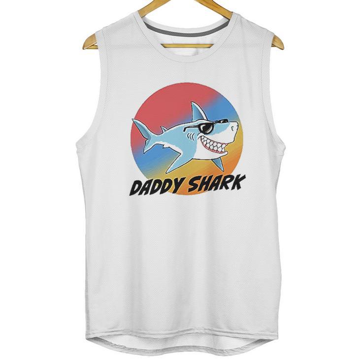 Daddy Shark With Sunglasses Dad Birthday Gifts Men Tank Top