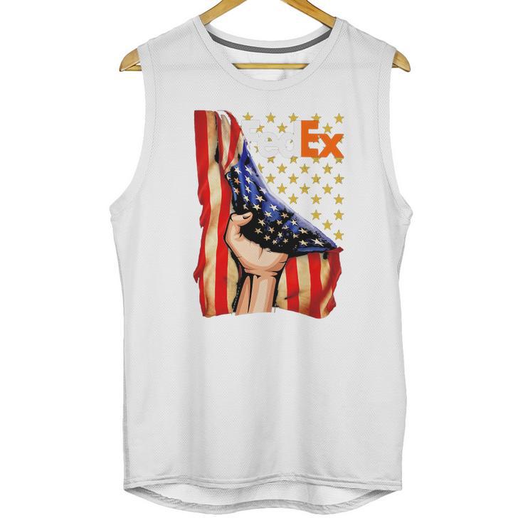 Fedex And American Flag Independence Day Men Tank Top