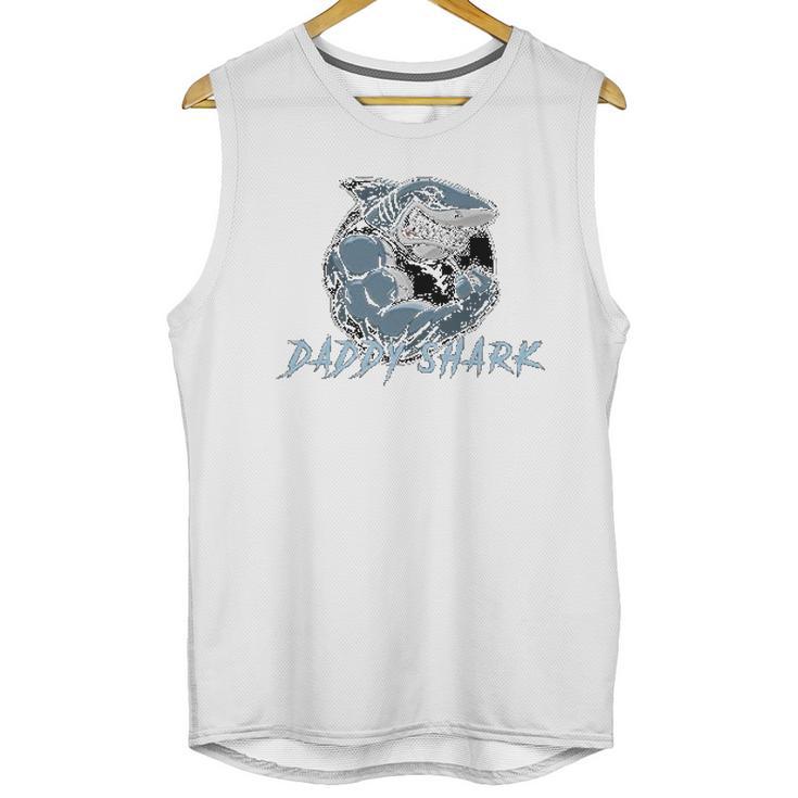 Funny Fathers Day Daddy Shark Gymer Gift Men Tank Top