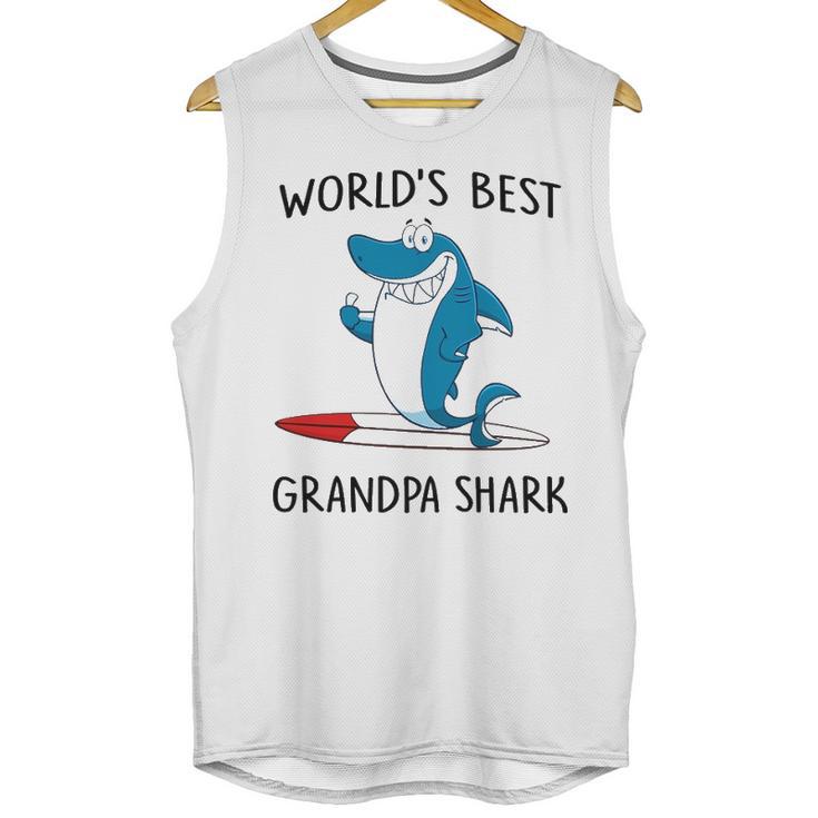 Grandpa Gift Worlds Best Grandpa Shark Men Tank Top