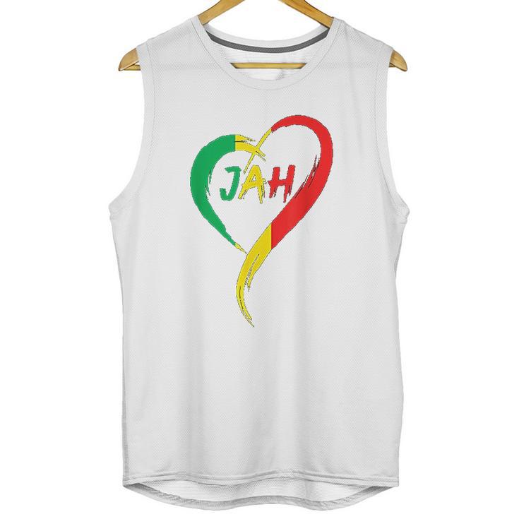 Love Jah Print Rasta Reggae Flag Heart Gift For Rastafarians Men Tank Top