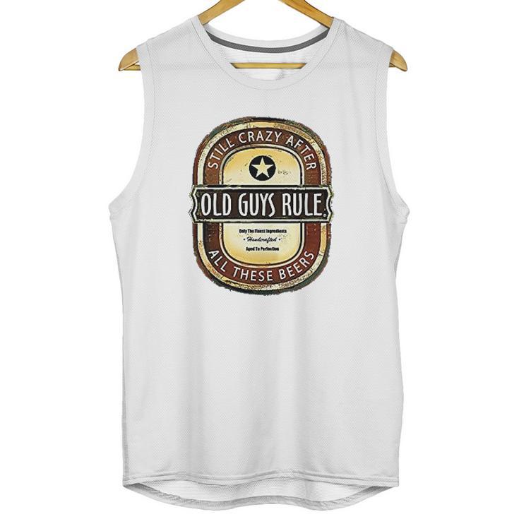 Old Guys Rule Crazy Brew Lake Blue Men Tank Top