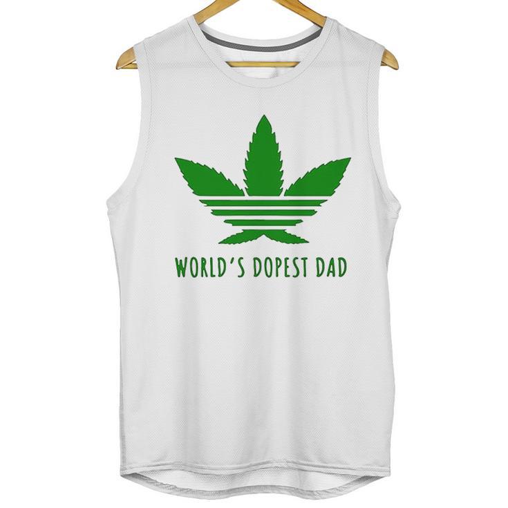 Weed Worlds Dopest Dad Funny Men Tank Top