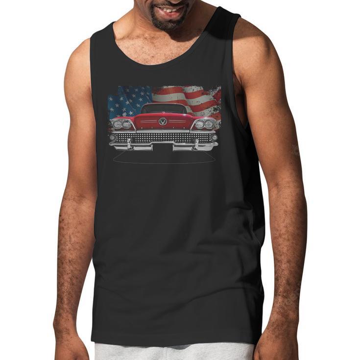 1958 Buick Front Red Us Flag Men Tank Top