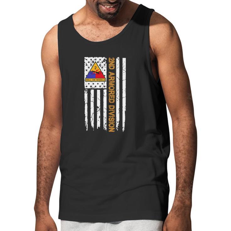 2Nd Armored Division American Flag Tshirt Men Tank Top