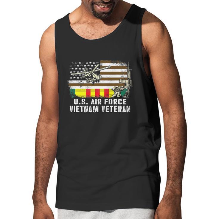 America Flag Us Air Force Vietnam Veteran Usaf Vet Graphic Design Printed Casual Daily Basic Men Tank Top