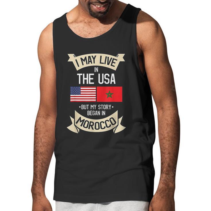 American Flag Morocco Moroccan Roots Gifts Men Tank Top