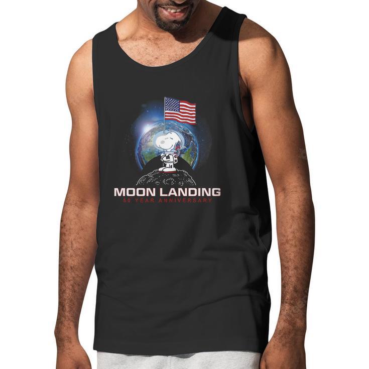 American Flag Snoopy Moon Landing 50 Year Anniversary Shirt Men Tank Top