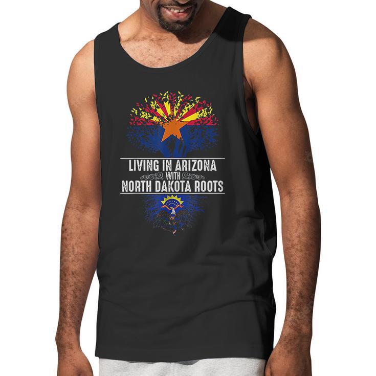 Arizona Home North Dakota Roots State Tree Flag Gift Men Tank Top