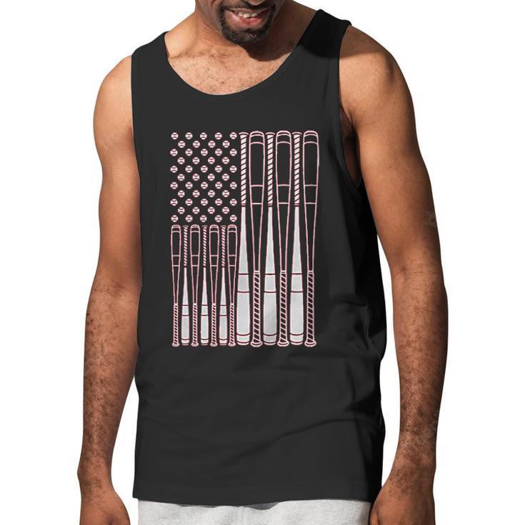 Baseballs And Bats American Flag Youth Men Tank Top