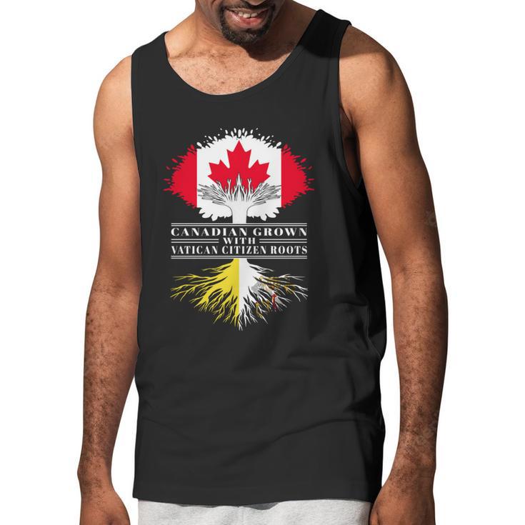 Canadian Grown With Vatican Citizen Roots Canada Vatican City Flag Tree Men Tank Top