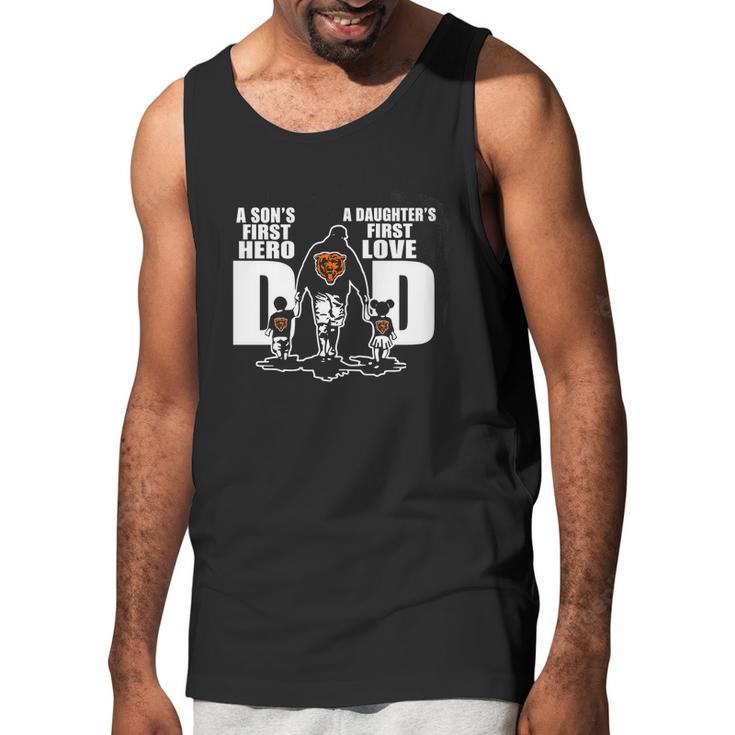 Chicago Bear Dad A Son’S First Hero A Daughter’S First Love Shirt Men Tank Top