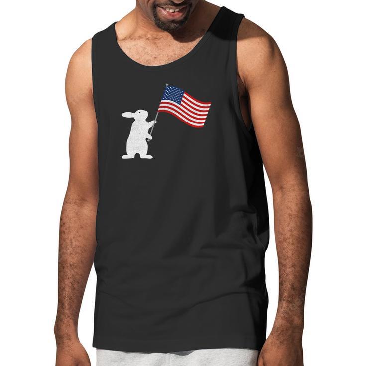 Cute Rabbit Usa Flag World War Champs July 4Th Men Tank Top