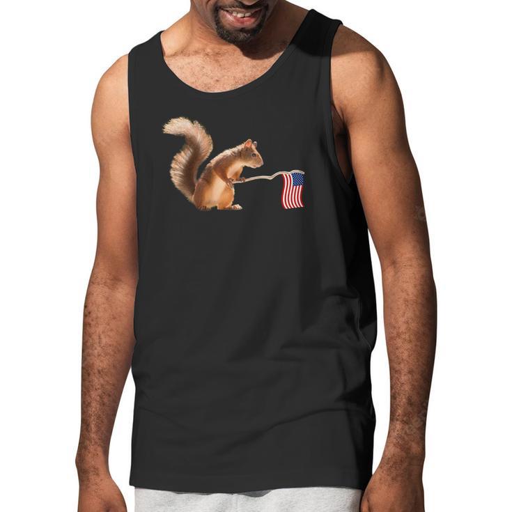 Cute Squirrel Usa Flag World War Champs July 4Th Men Tank Top