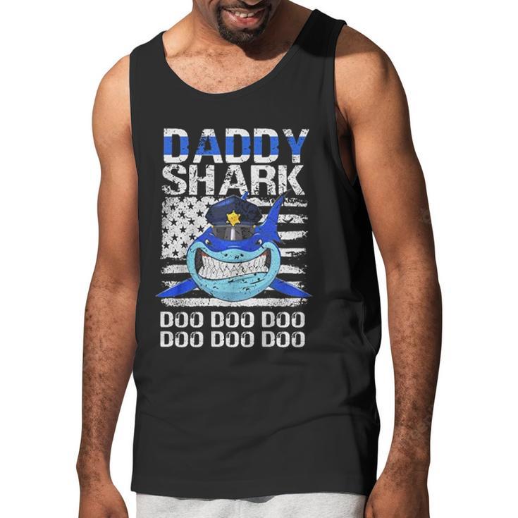 Daddy Shark Doo Doo American Flag Retro Men Tank Top