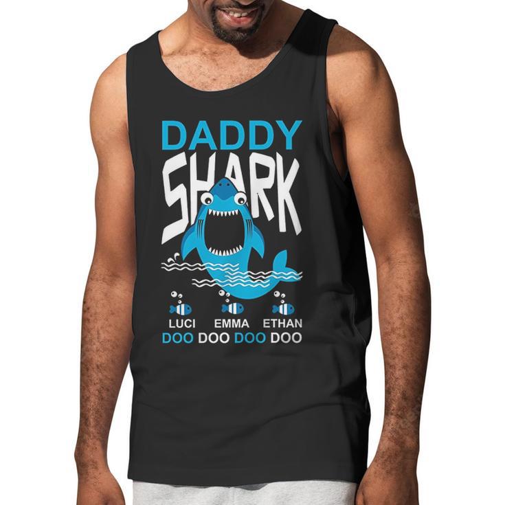 Daddy Shark Kids Name Men Tank Top