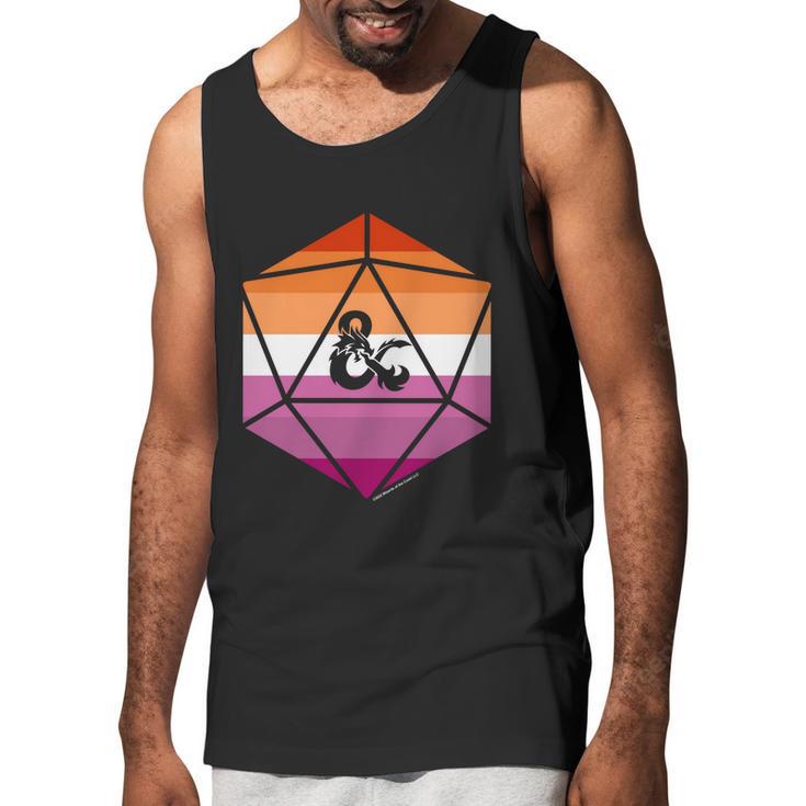 Dungeons And Dragons Lesbian Pride Flag Dice Logo Gift Graphic Design Printed Casual Daily Basic Men Tank Top