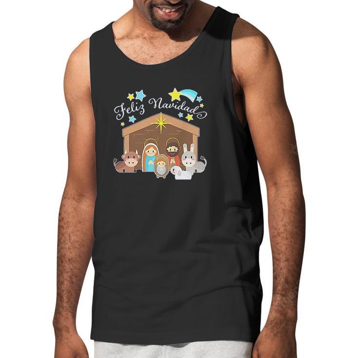 Feliz Navidad Cute Nativity Scene Men Tank Top