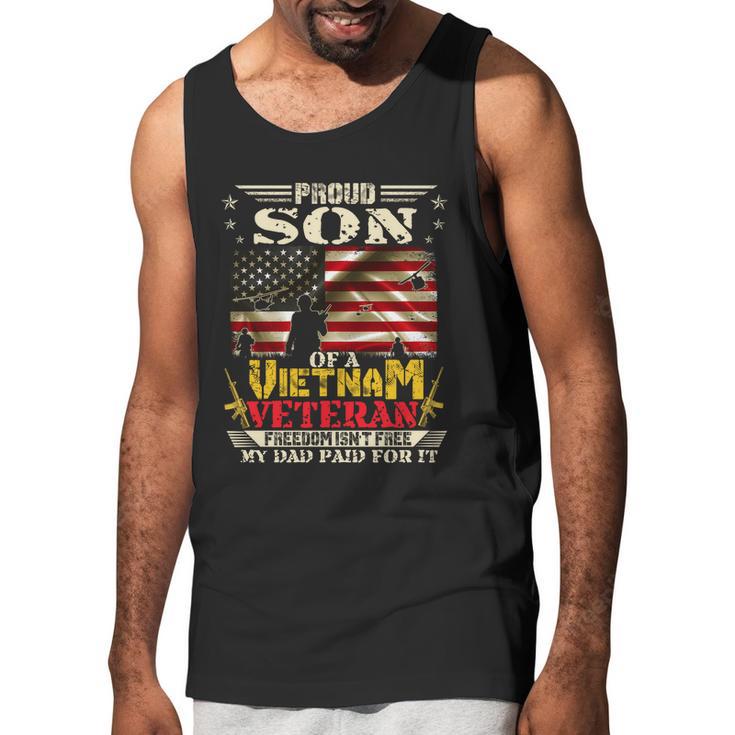 Freedom Isnt Freegreat Giftproud Son Of A Vietnam Veteran Dad Gift Graphic Design Printed Casual Daily Basic Men Tank Top