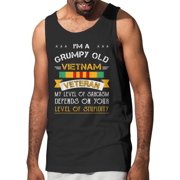 Funny Gift For Grumpy Old Vietnam Veteran Graphic Design Printed Casual Daily Basic Men Tank Top