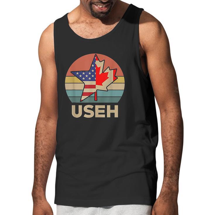 Funny Useh America Canada Flag American Men Tank Top