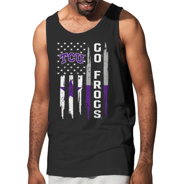 Go Tcu Horned Frogs American Flag Men Tank Top