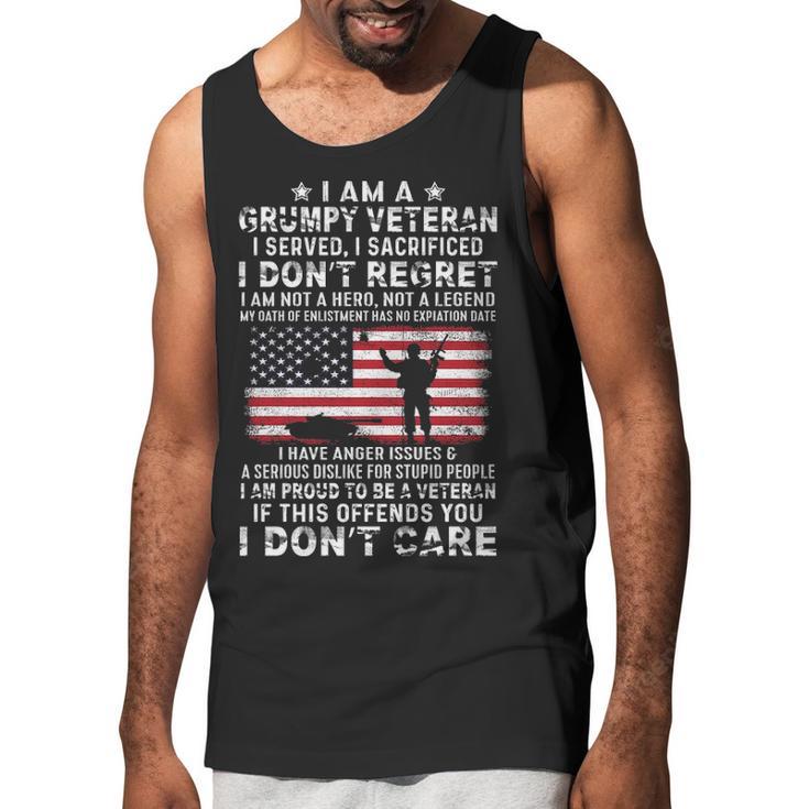 I Am A Groumpy I Served I Sacrificed I Dont Regret Veteran Men Tank Top