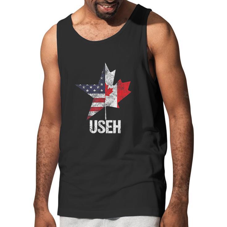 Half Canadian American Useh Canada Usa Flag United States Men Tank Top