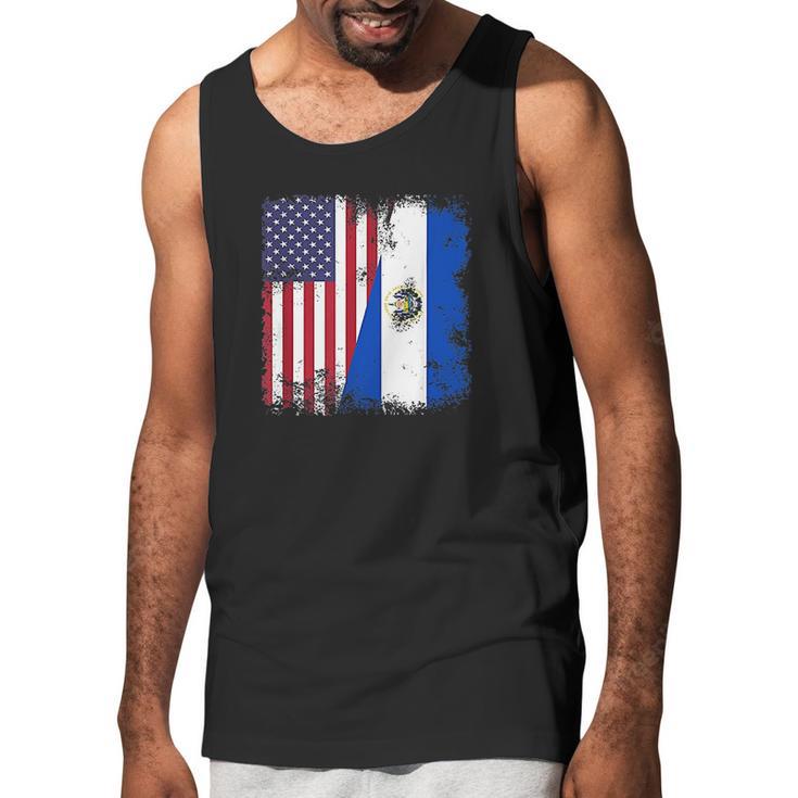 Half Salvadoran Flag Vintage El Salvador Usa Gift Men Tank Top