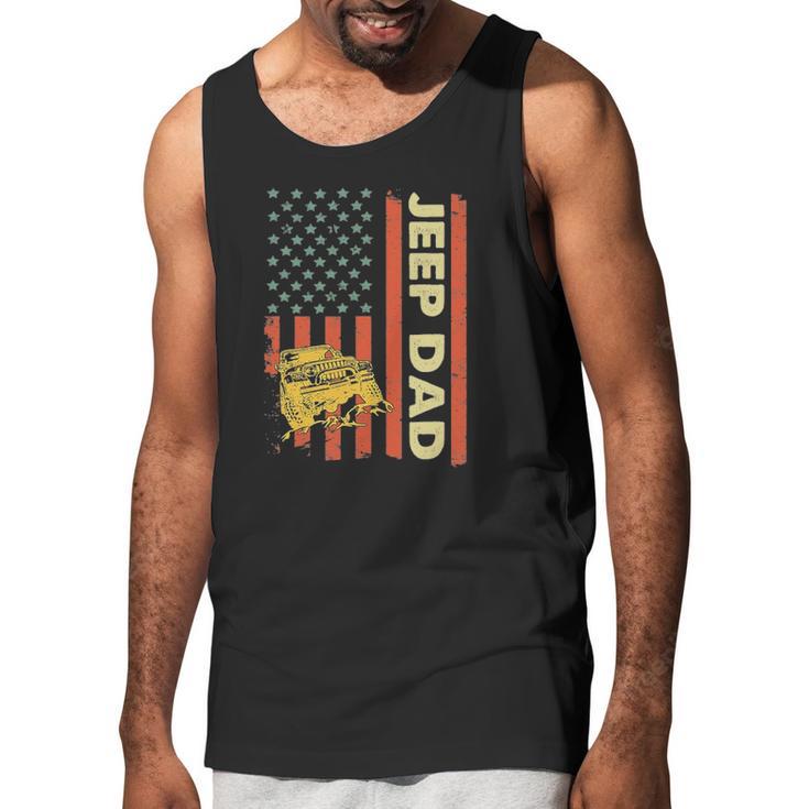 Jeep Dad American Flag Fathers Day 4Th Of July Men Tank Top