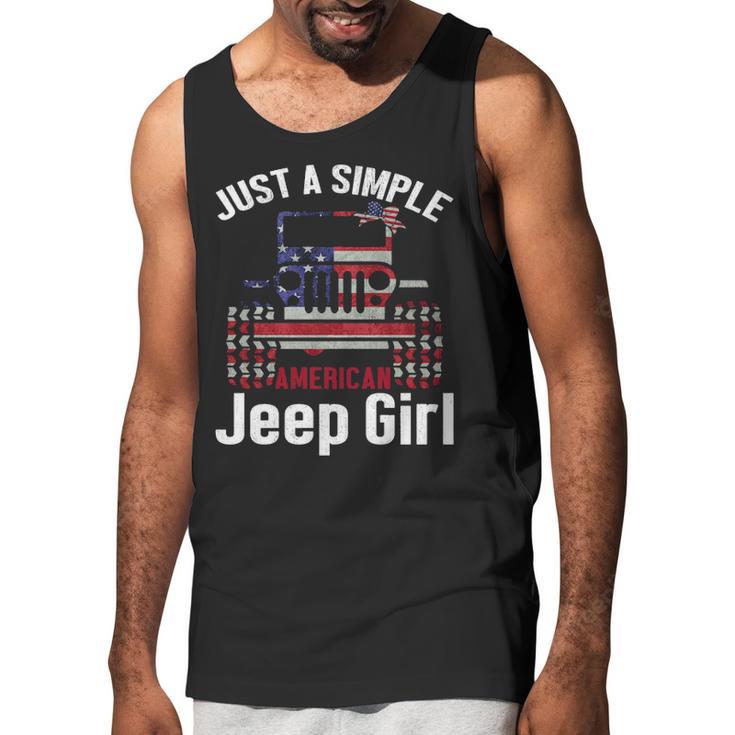 Just A Simple Jeep Girl American Flag 4Th Of JulyMen Tank Top