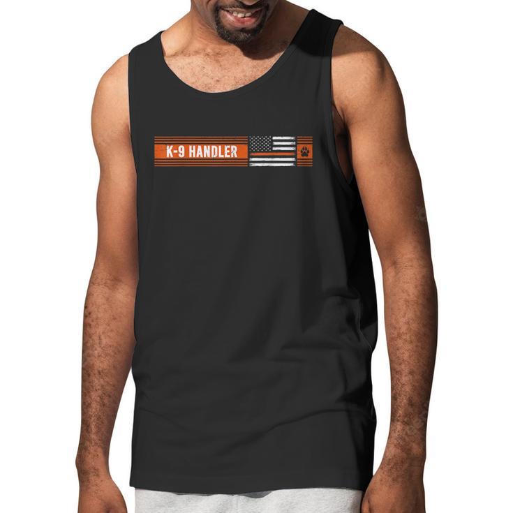 K9 Handler Search & Rescue Thin Orange Line Flag K9 Unit Graphic Design Printed Casual Daily Basic Men Tank Top