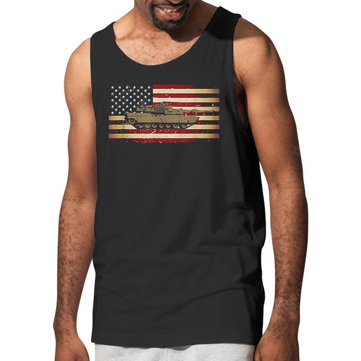 M1 Tank And American Flag Veterans Men Tank Top