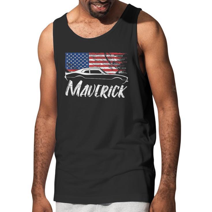 Maverick 302 Vintage American Flag Usa Muscle Car Men Tank Top