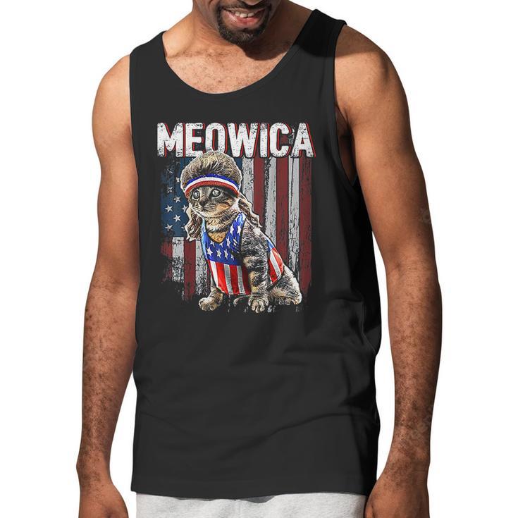 Meowica Cat Mullet American Flag Men Tank Top