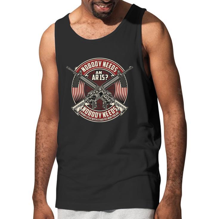 Nobody Needs An Ar15 Veteran Graphic Design Printed Casual Daily Basic Men Tank Top