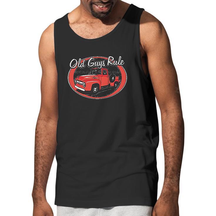 Old Guys RuleShirt For Men | Red Truck | Charcoal Men Tank Top