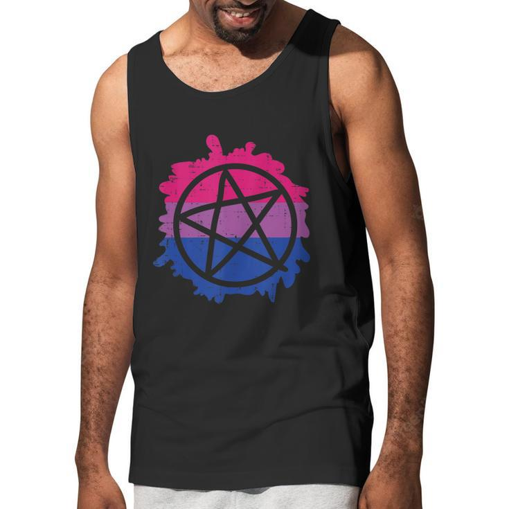Pentagram Satanic Goth Lgbtq Bisexual Flag Gay Pride Ally Bi Men Tank Top