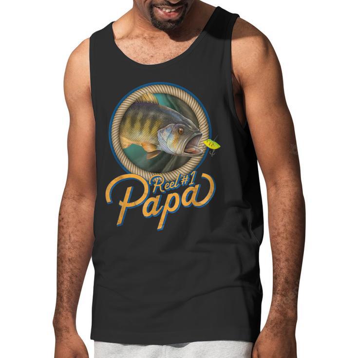 Mens Reel 1 Papa Best Father Dad Fishing Men Tank Top