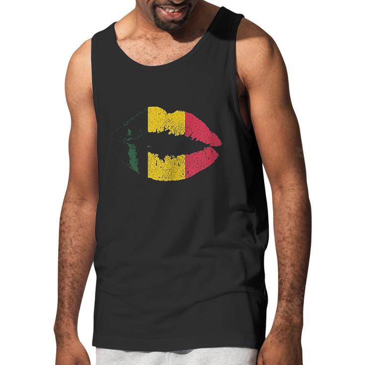 Reggae Kissing Lips Flag Rastafari Rasta Men Tank Top